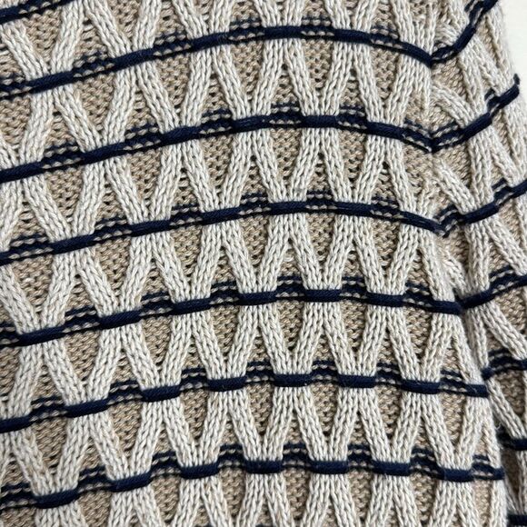 Talbots Textured Stripe Knit Mockneck Sweater Oyster Multi ladies medium - Picture 6 of 10